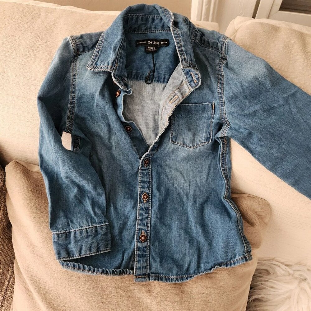 Denim Co Baby boy 24-36M denim button down shirt infant